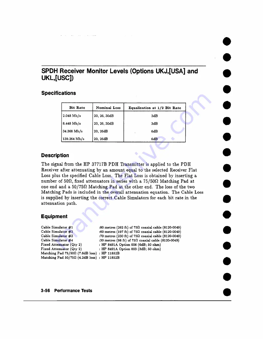 HP Agilent 37717B PDH Calibration Manual Download Page 110