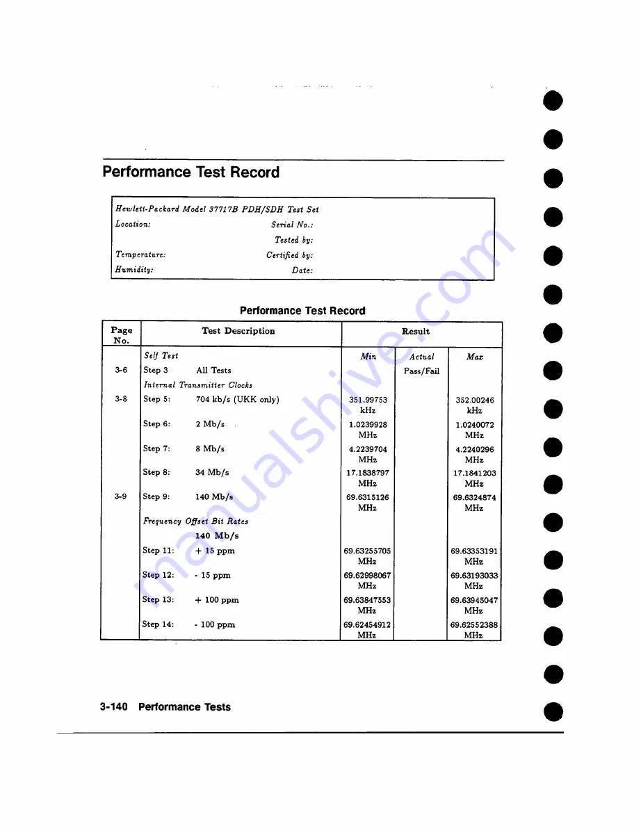 HP Agilent 37717B PDH Calibration Manual Download Page 194