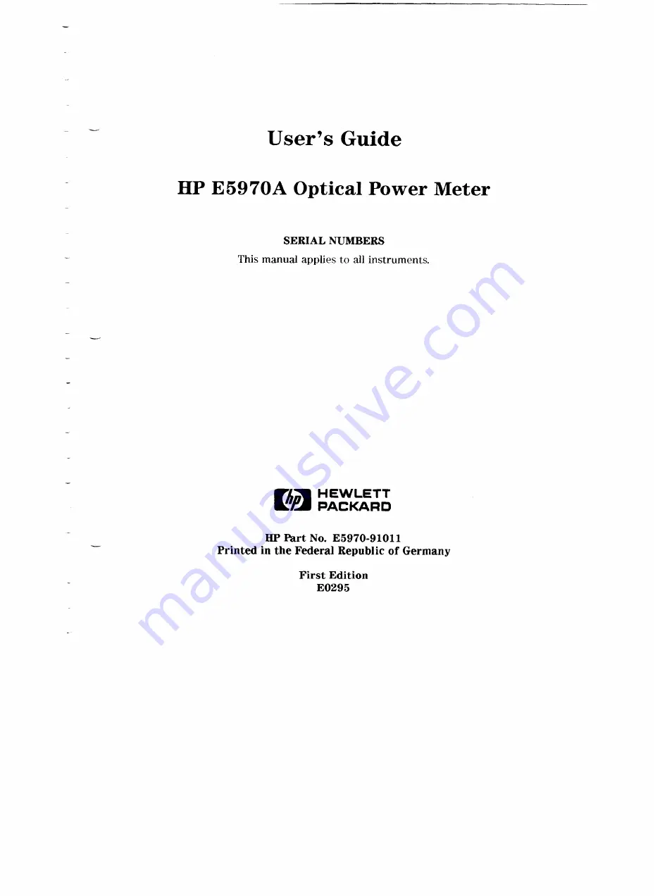 HP E5970A User Manual Download Page 1