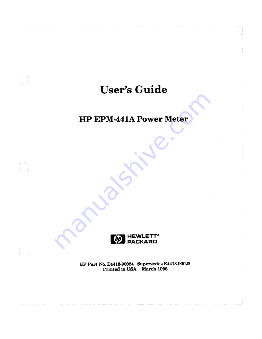 HP EPM-441A User Manual Download Page 1