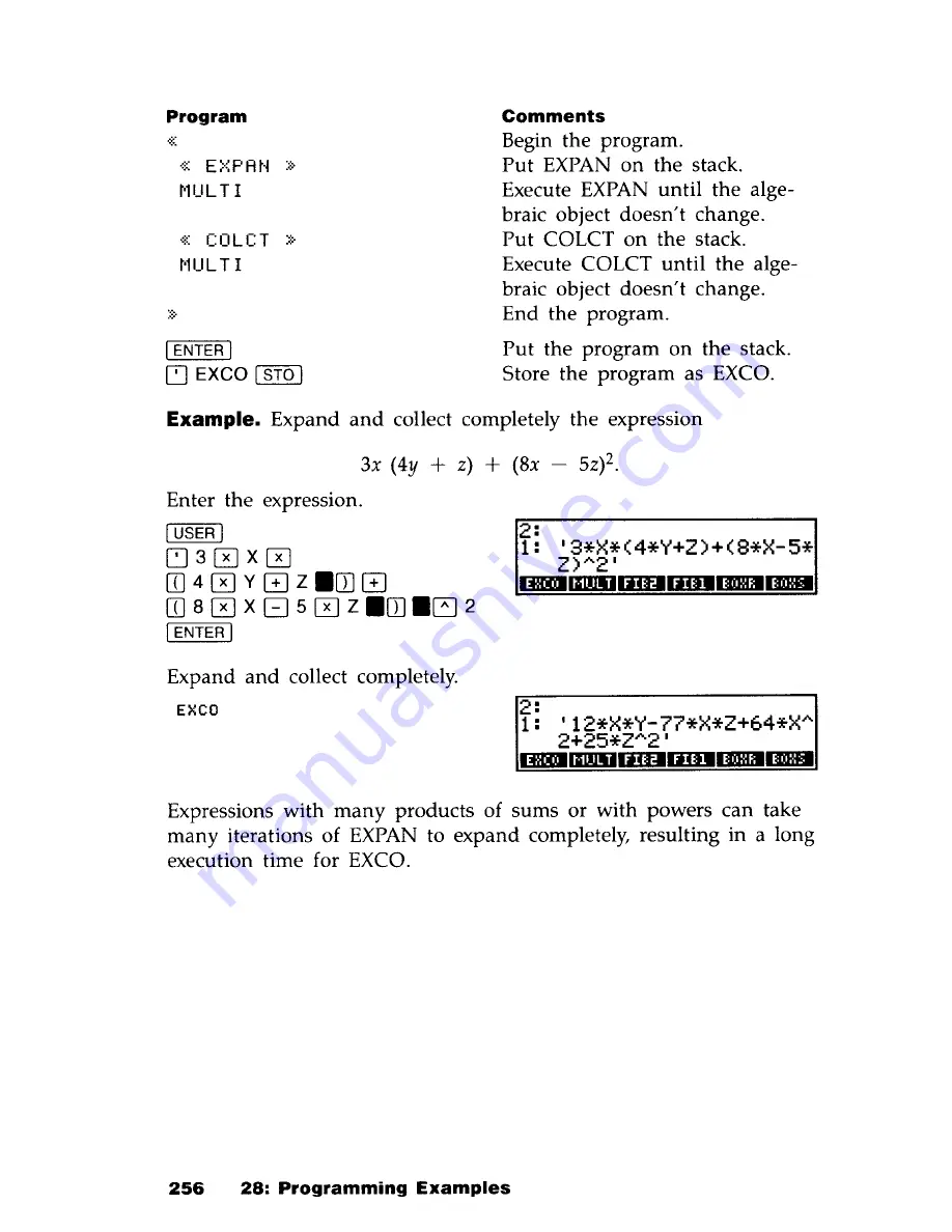 HP HP-28S Owner'S Manual Download Page 257