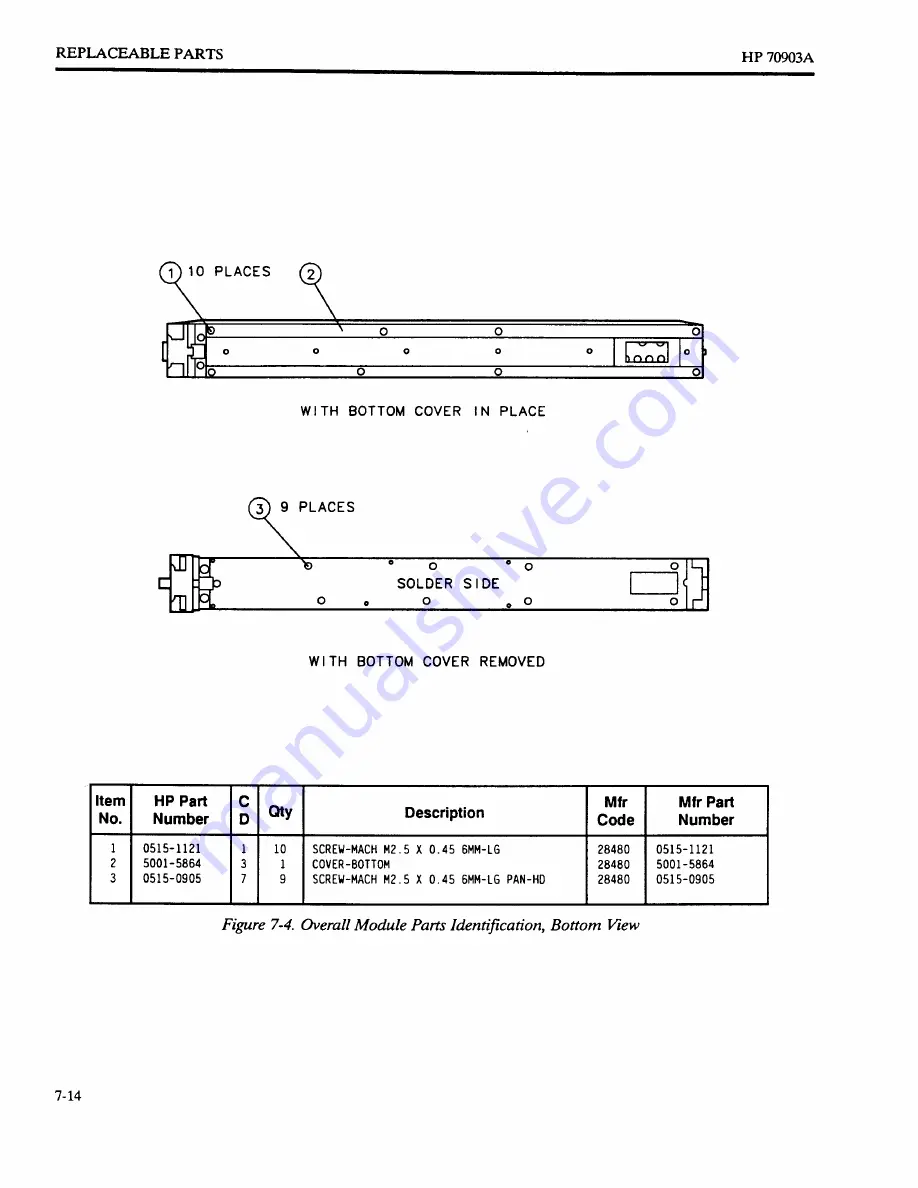 HP HP 70903A Service Manual Download Page 192