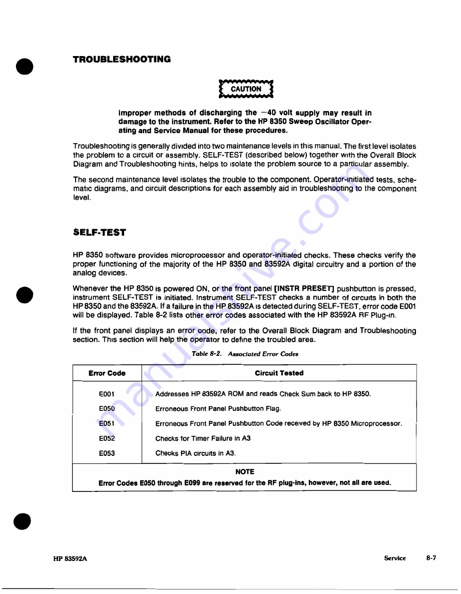 HP HP 83592A Скачать руководство пользователя страница 207