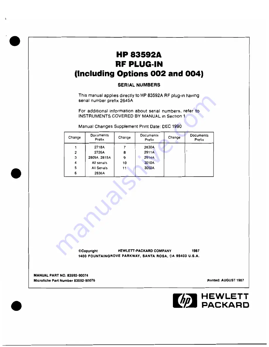 HP HP 83592A Operating And Service Manual Download Page 471