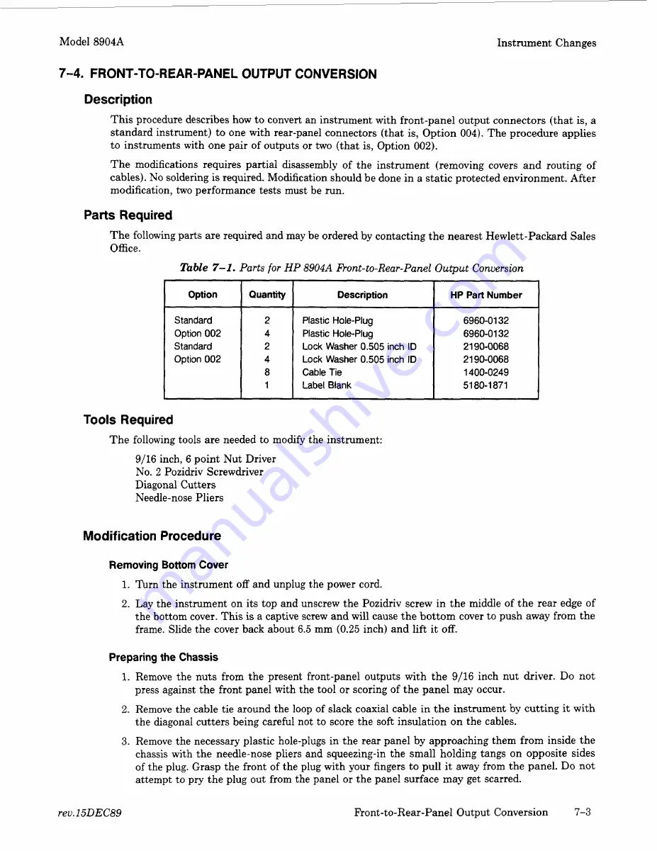 HP HP 8904A Service Manual Download Page 52