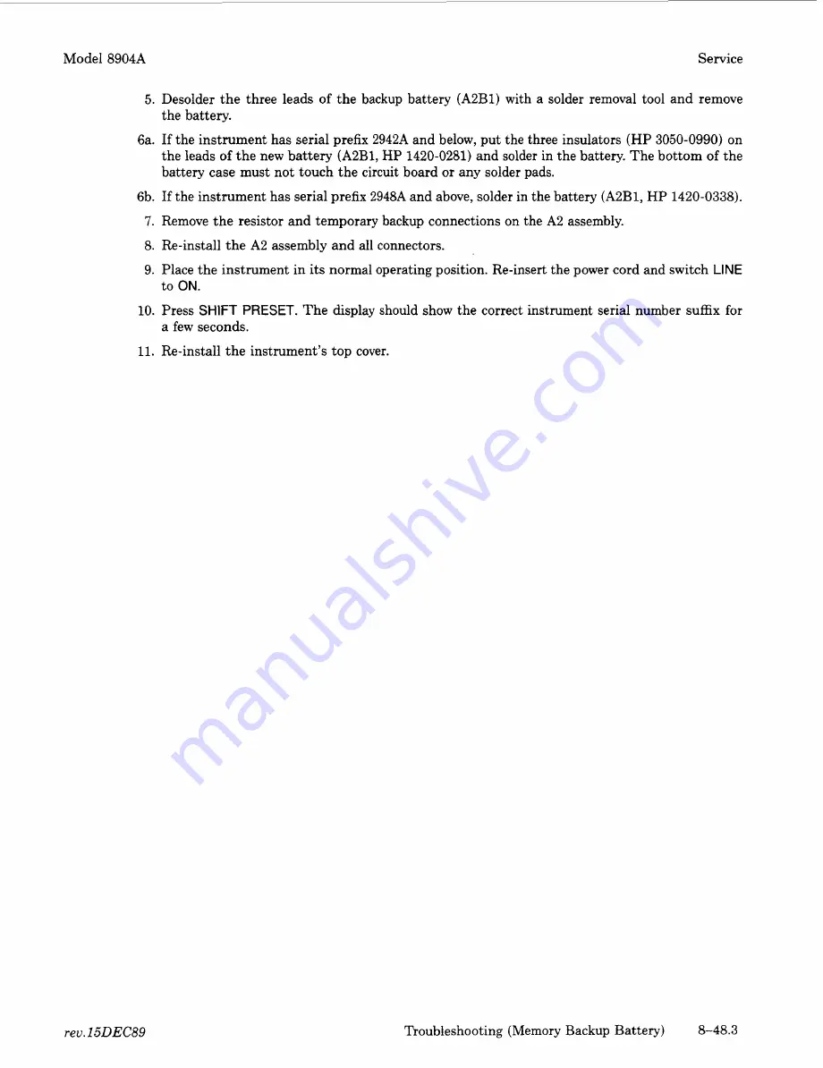 HP HP 8904A Service Manual Download Page 121