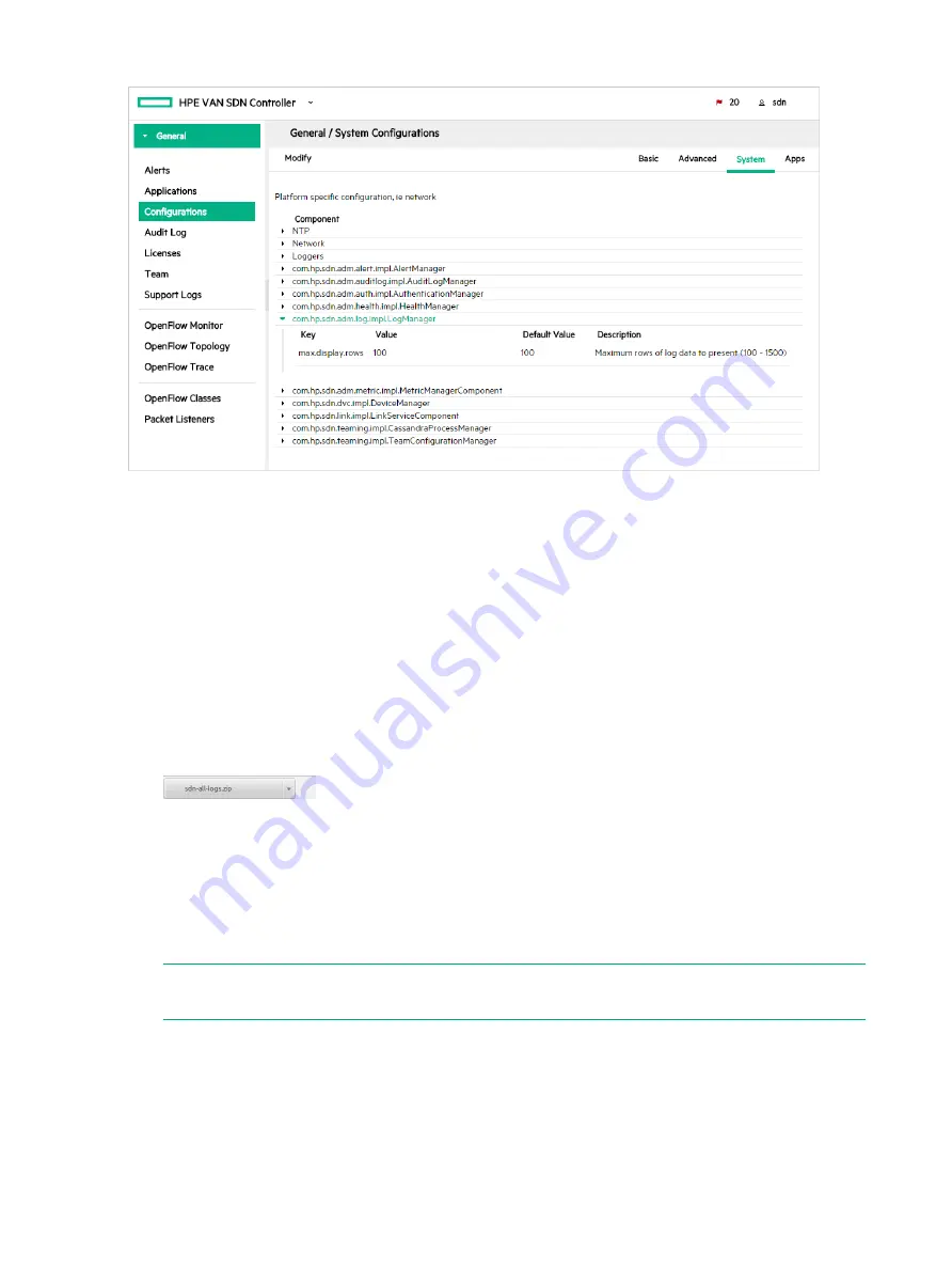 HP HPE VAN SDN Controller 2.7 Administrator'S Manual Download Page 56