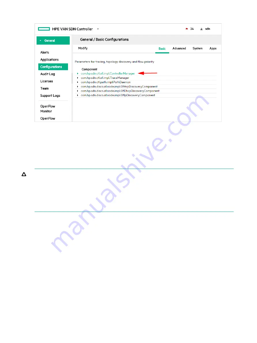 HP HPE VAN SDN Controller 2.7 Administrator'S Manual Download Page 114