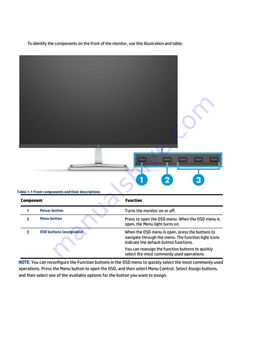 HP M27fq Manual Download Page 8