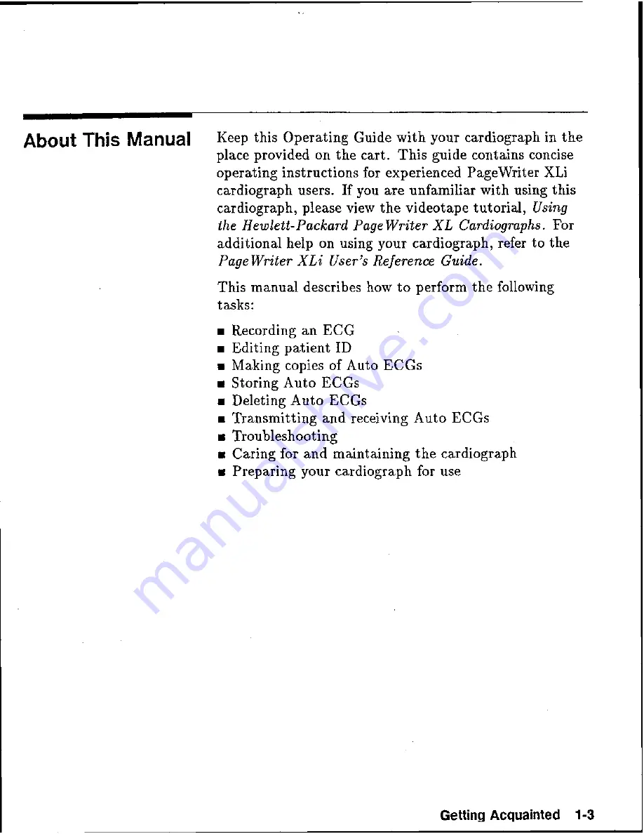 HP Pagewriter XLi M1700A Operating Manual Download Page 13