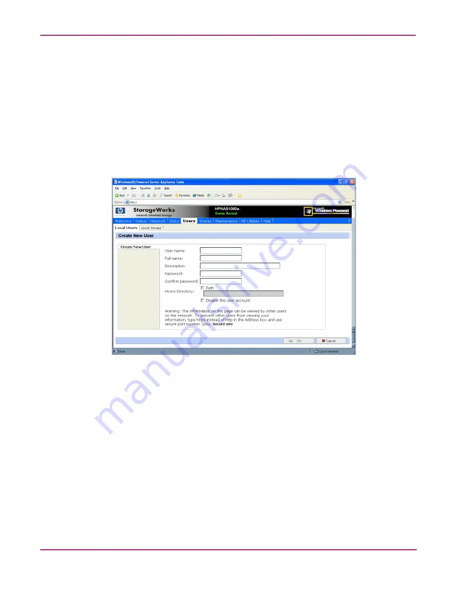 HP StorageWorks NAS 1000s Administration Manual Download Page 67