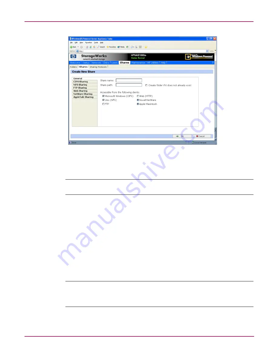 HP StorageWorks NAS 1000s Administration Manual Download Page 85