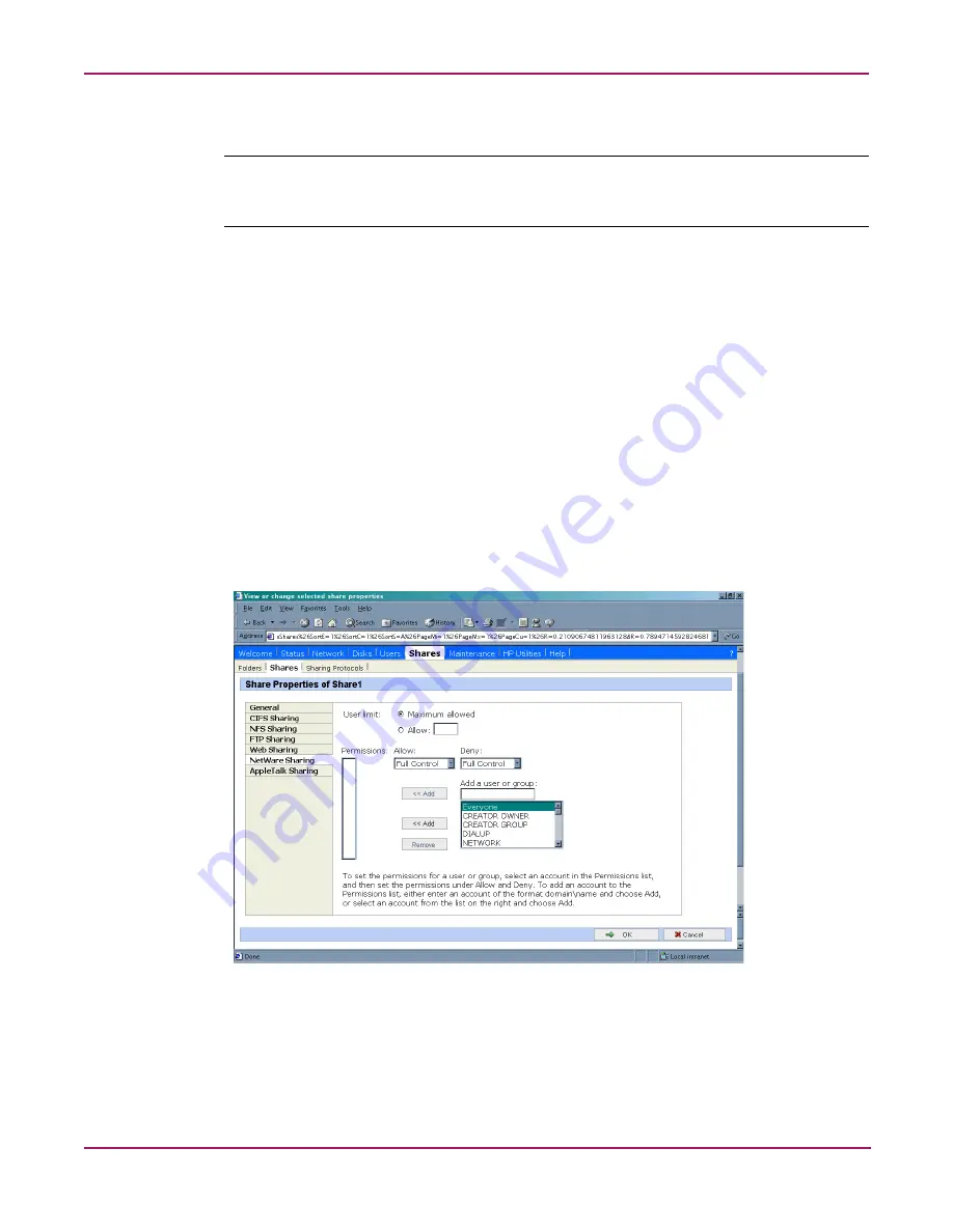 HP StorageWorks NAS 1000s Administration Manual Download Page 99