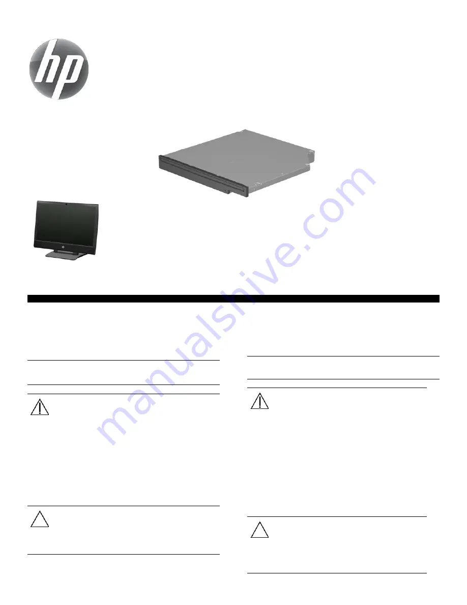 HP TouchSmart 610 PC Upgrading And Servicing Manual Download Page 3