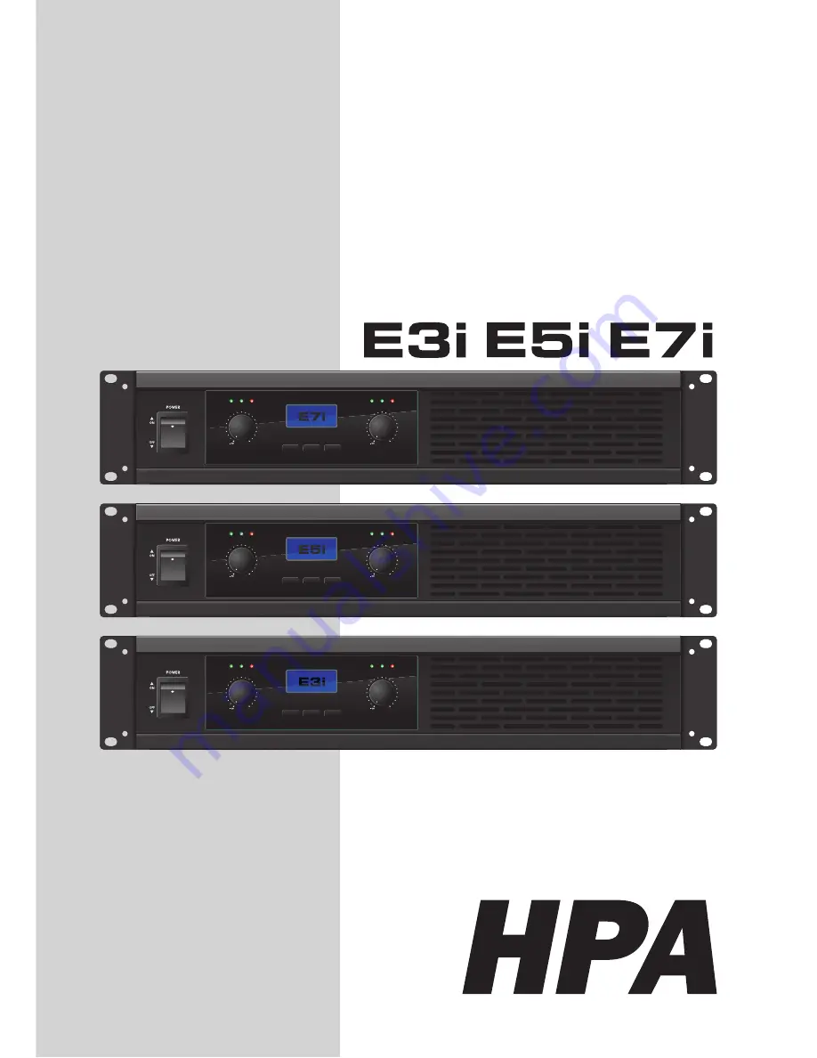 HPA E3i Скачать руководство пользователя страница 1