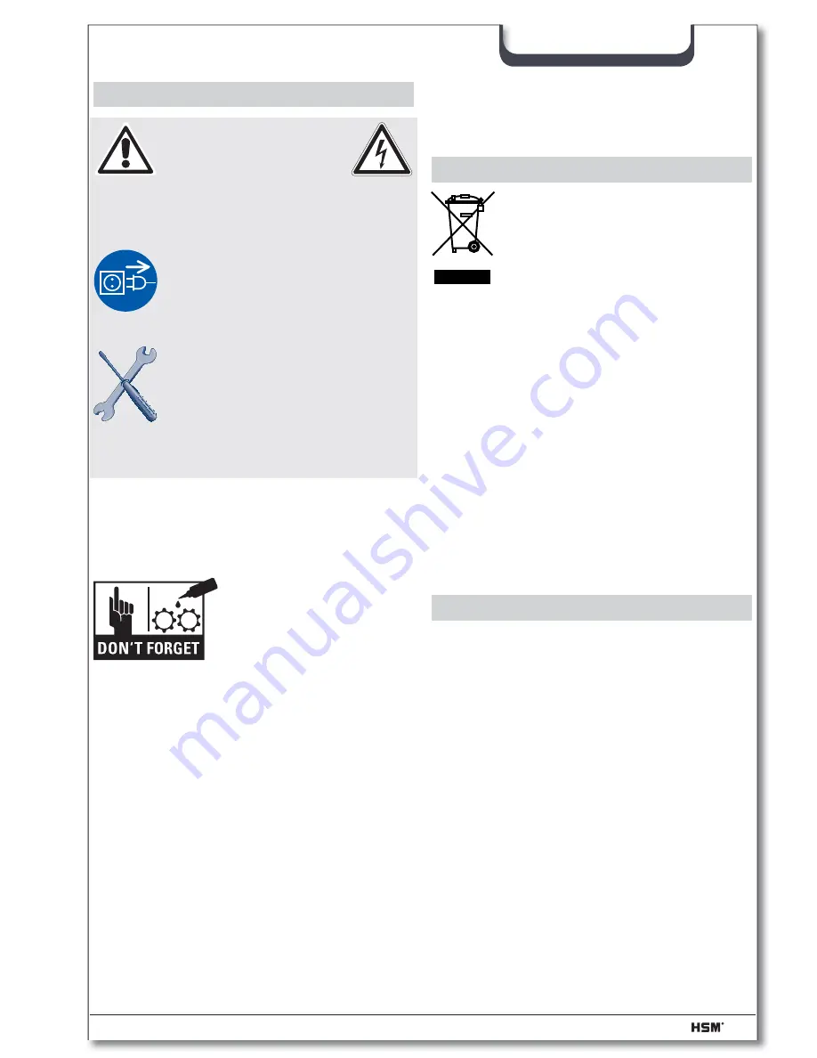 HSM Securio AF300 Operating Instructions Manual Download Page 121