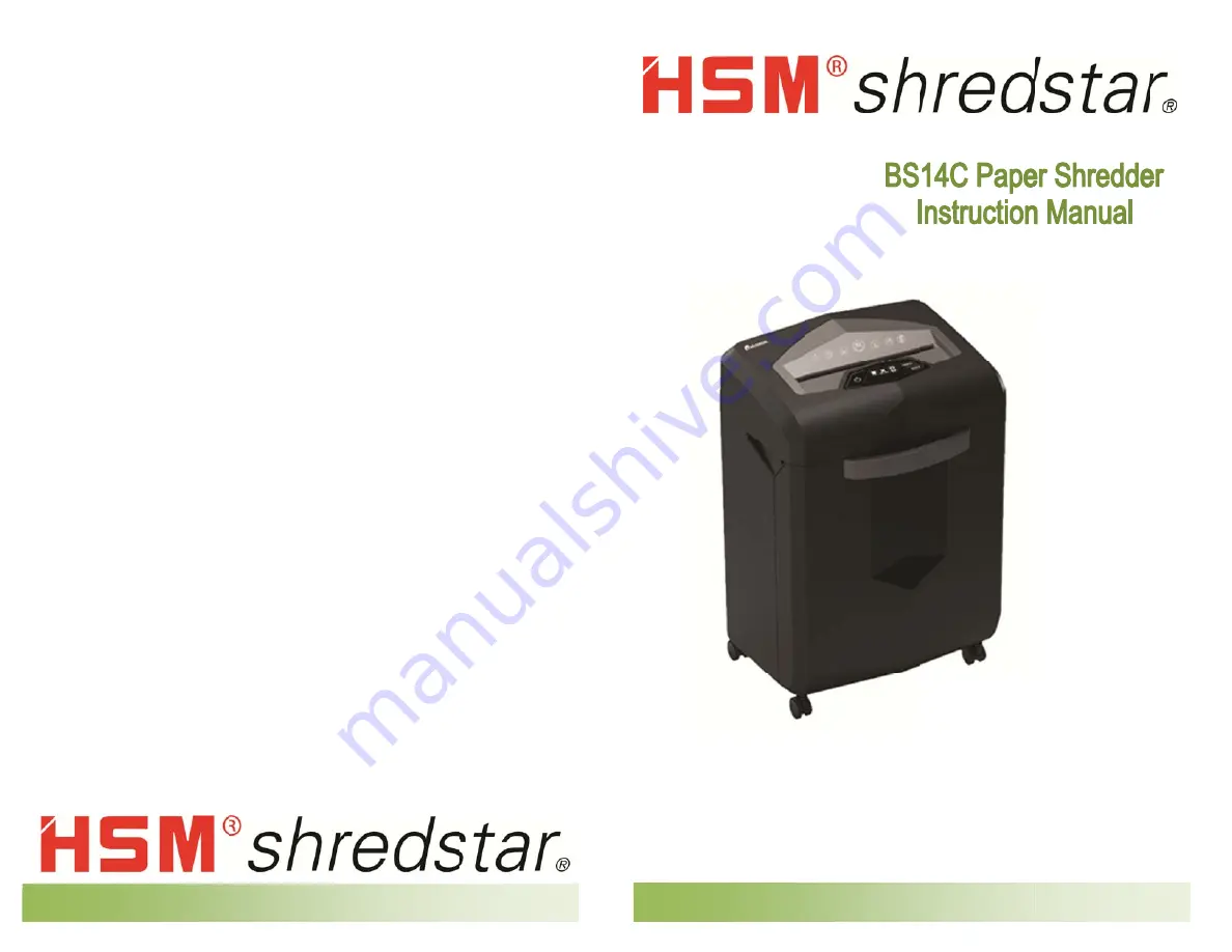 HSM shredstar BS14C Instruction Manual Download Page 2