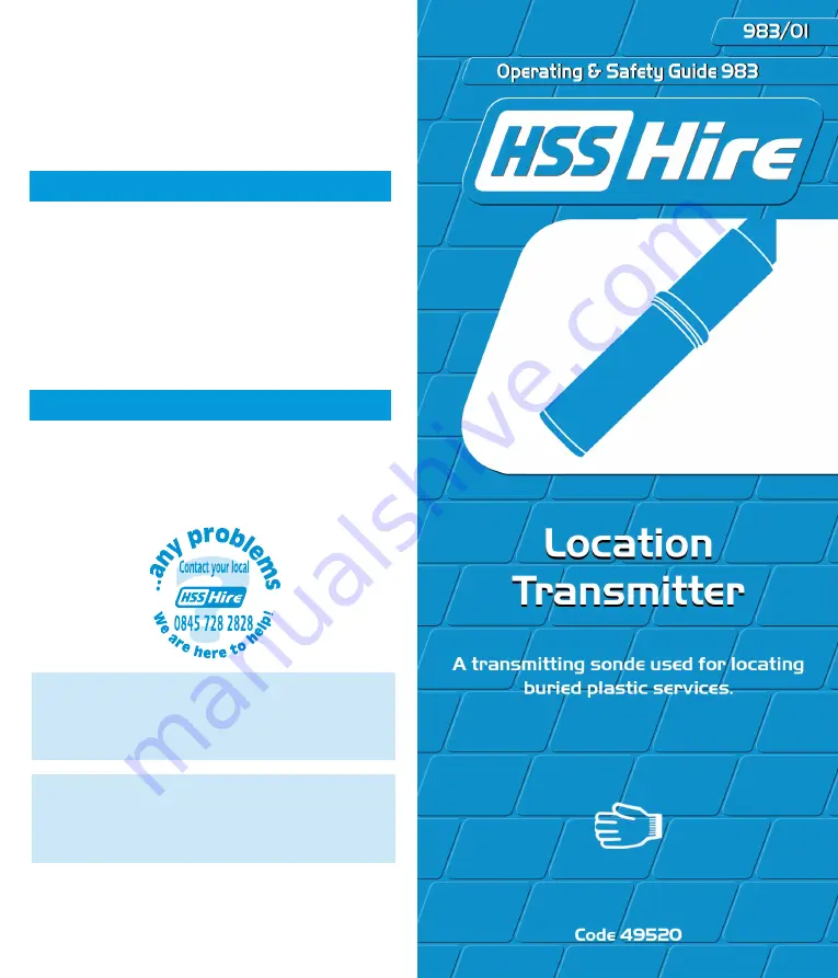 HSS Hire 49520 Operating & Safety Manual Download Page 1