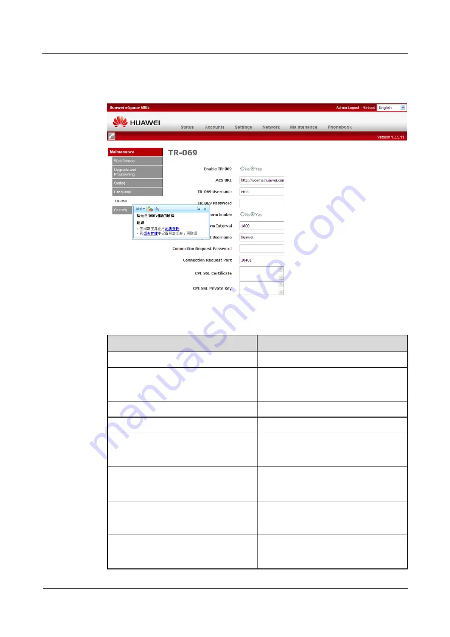 Huawei eSpace 6805 Administrator'S Manual Download Page 41