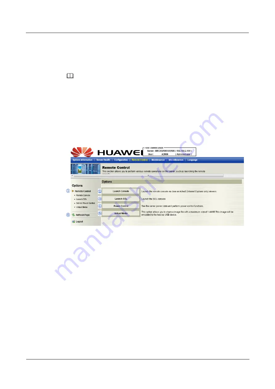 Huawei RH2488 V2 Server BMC User Manual Download Page 33