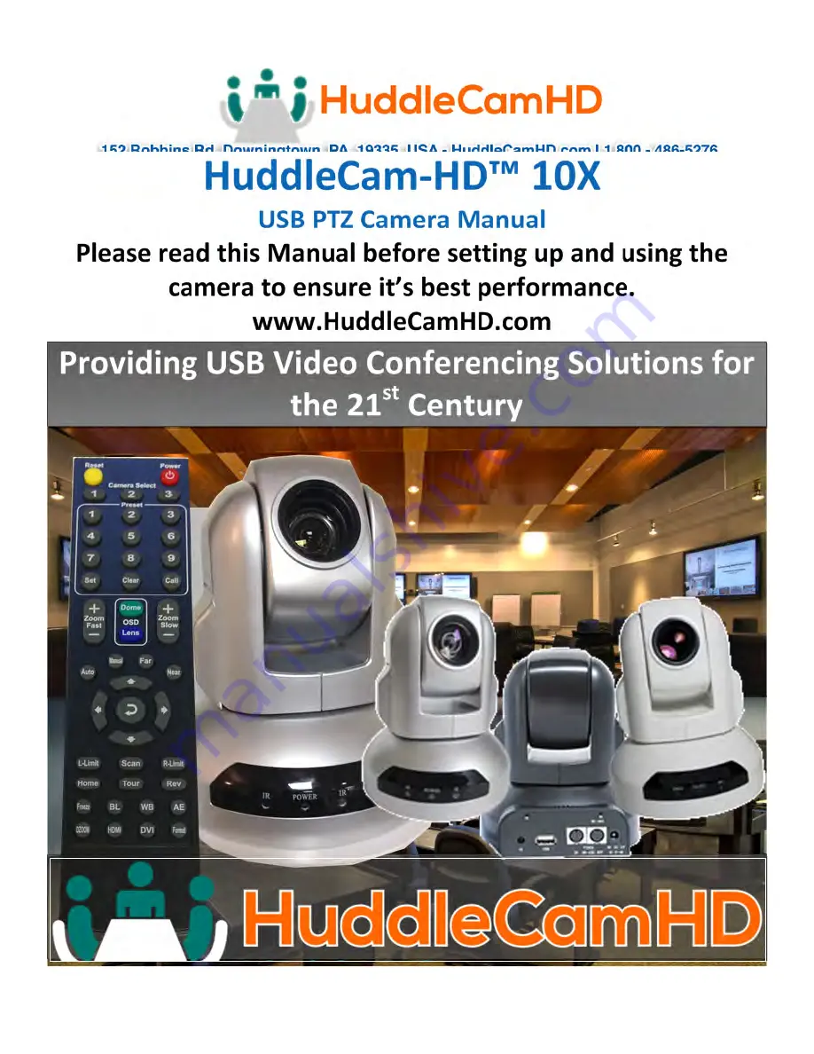 HuddleCamHD 10X-720 Скачать руководство пользователя страница 1