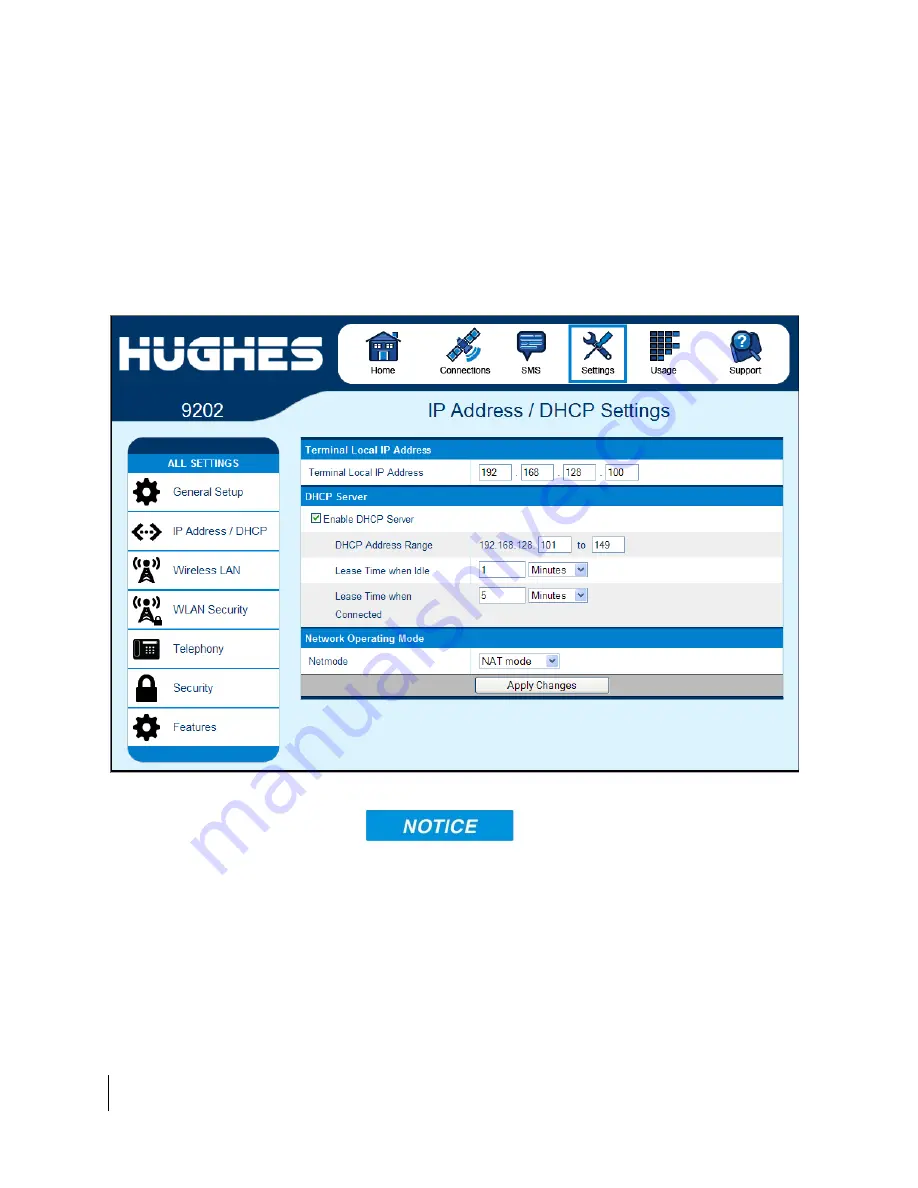 Hughes 9202 User Manual Download Page 46