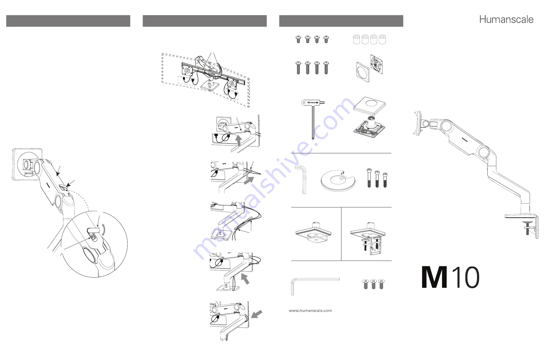 Humanscale M10 Installation Instructions & User Manual Download Page 1