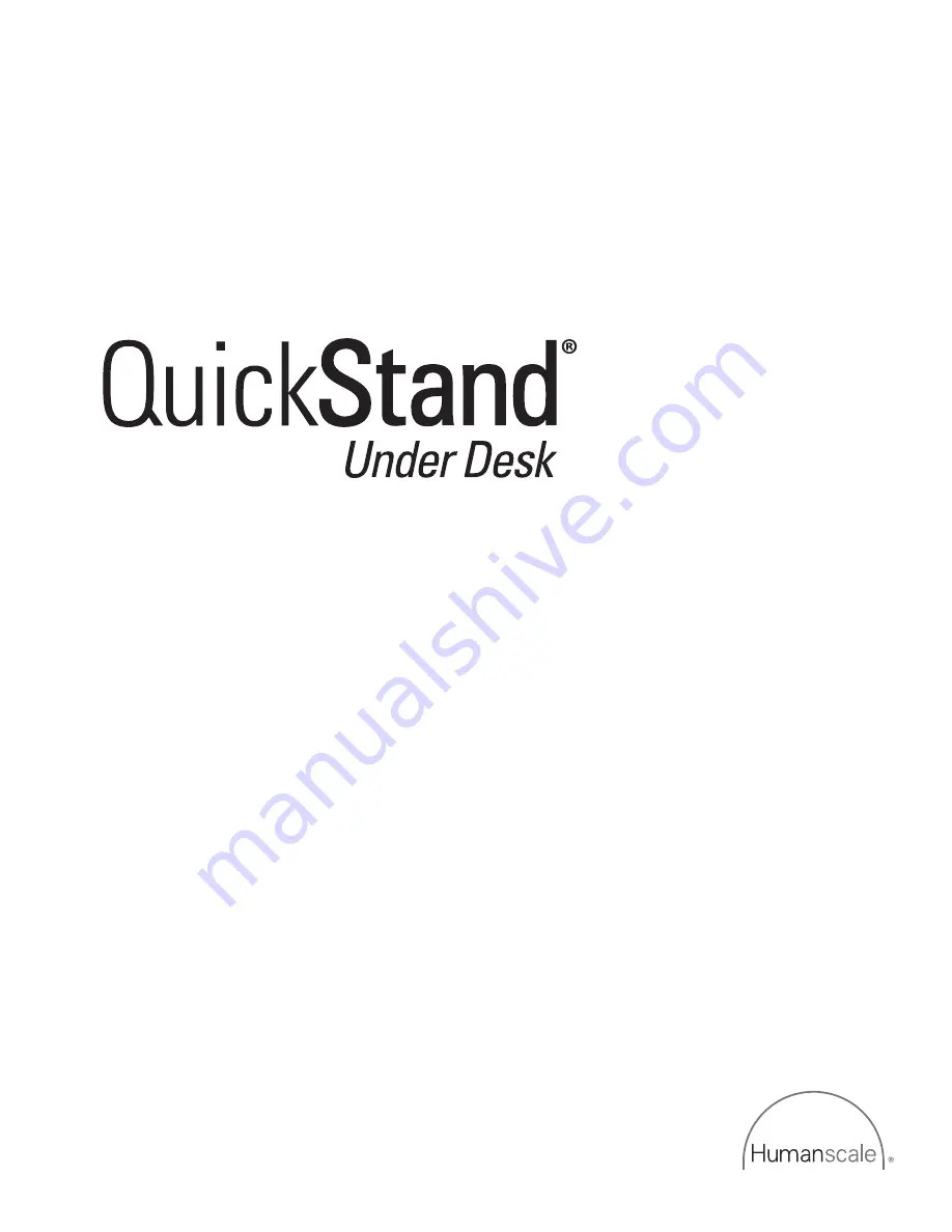 Humanscale QuickStand Under Desk Installation Instructions Manual Download Page 1