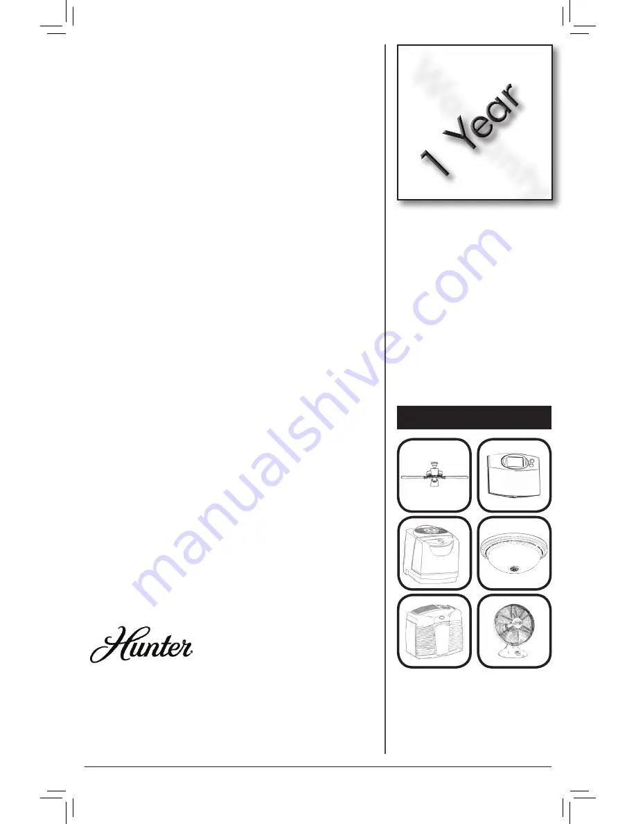 Hunter 20091105 Owner'S Manual Download Page 12