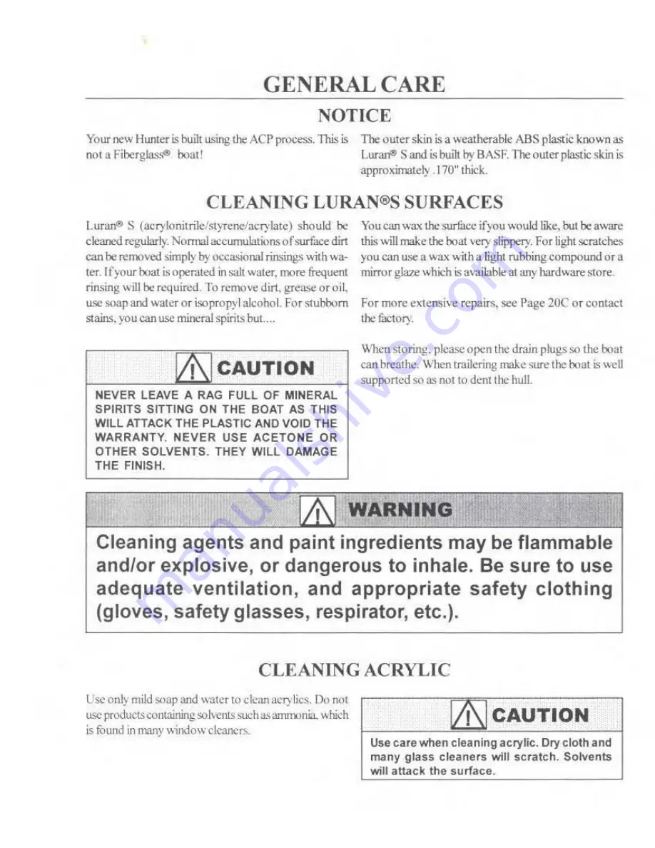 Hunter 212 Small Boat Series Owner'S Manual Download Page 19