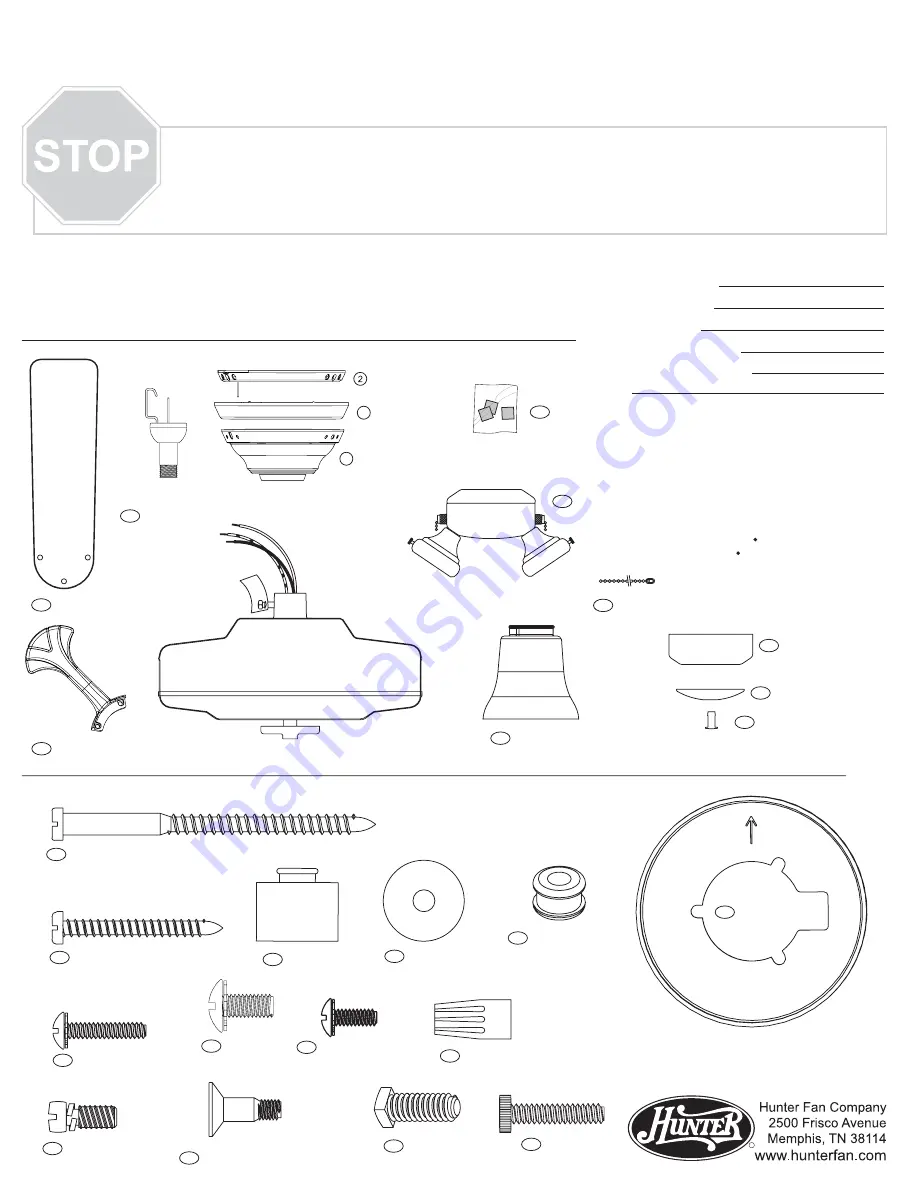 Hunter 28077 Parts Manual Download Page 1