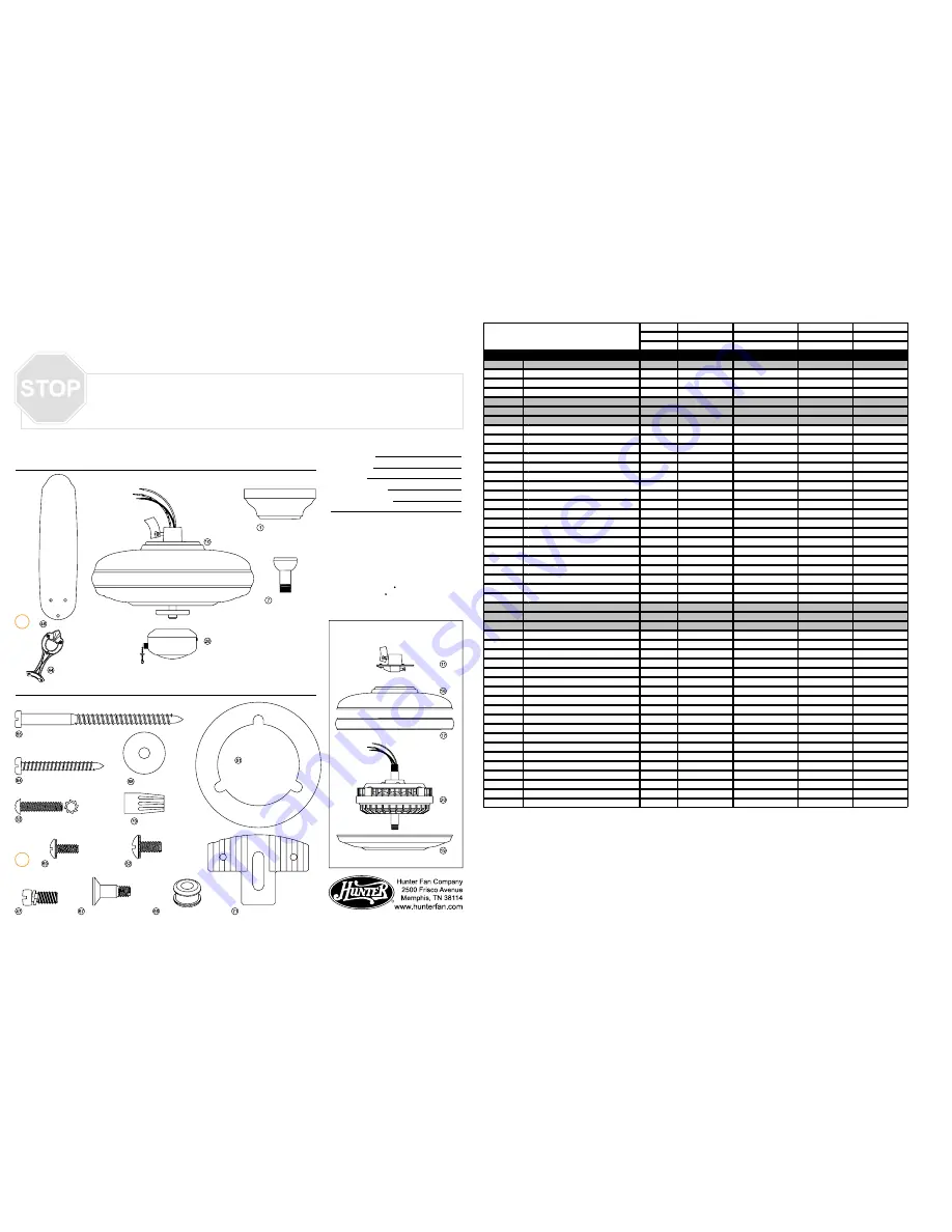 Hunter 28150 Parts Manual Download Page 1