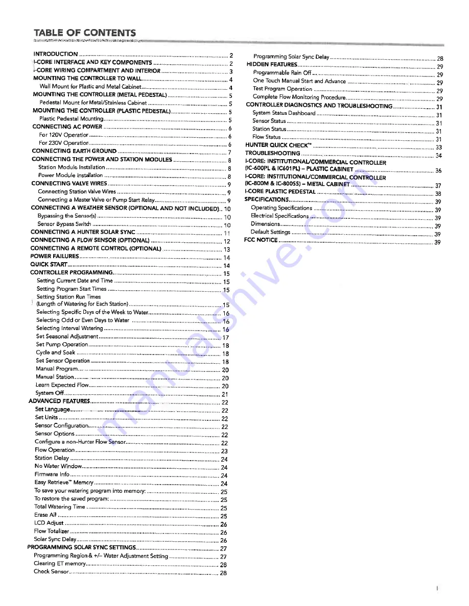 Hunter i-core IC-600PL Manual Download Page 5