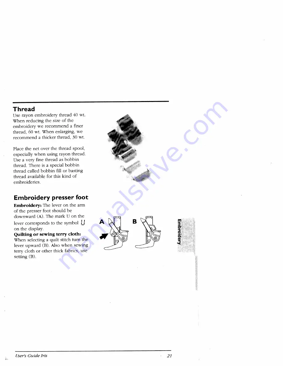 Husqvarna Viking Iris User Manual Download Page 21