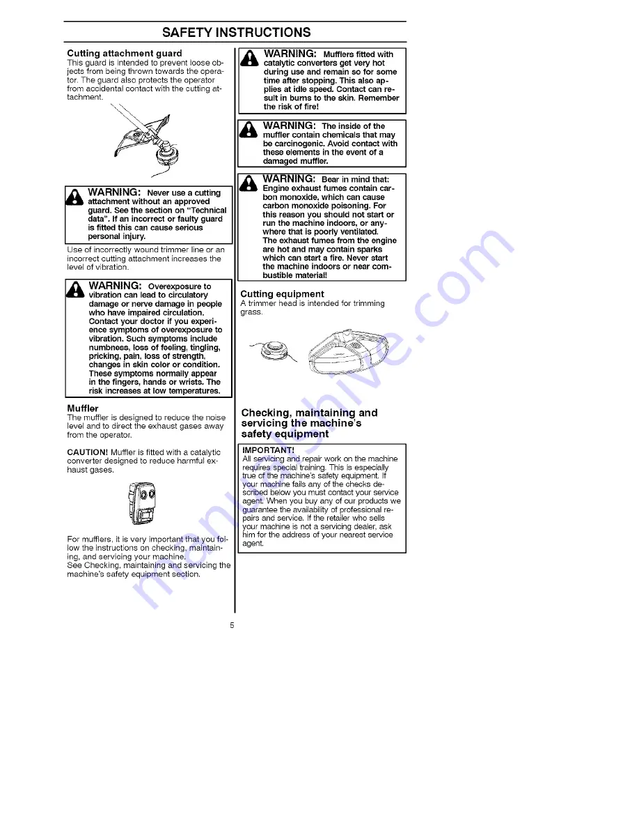 Husqvarna 125LD Operator'S Manual Download Page 5