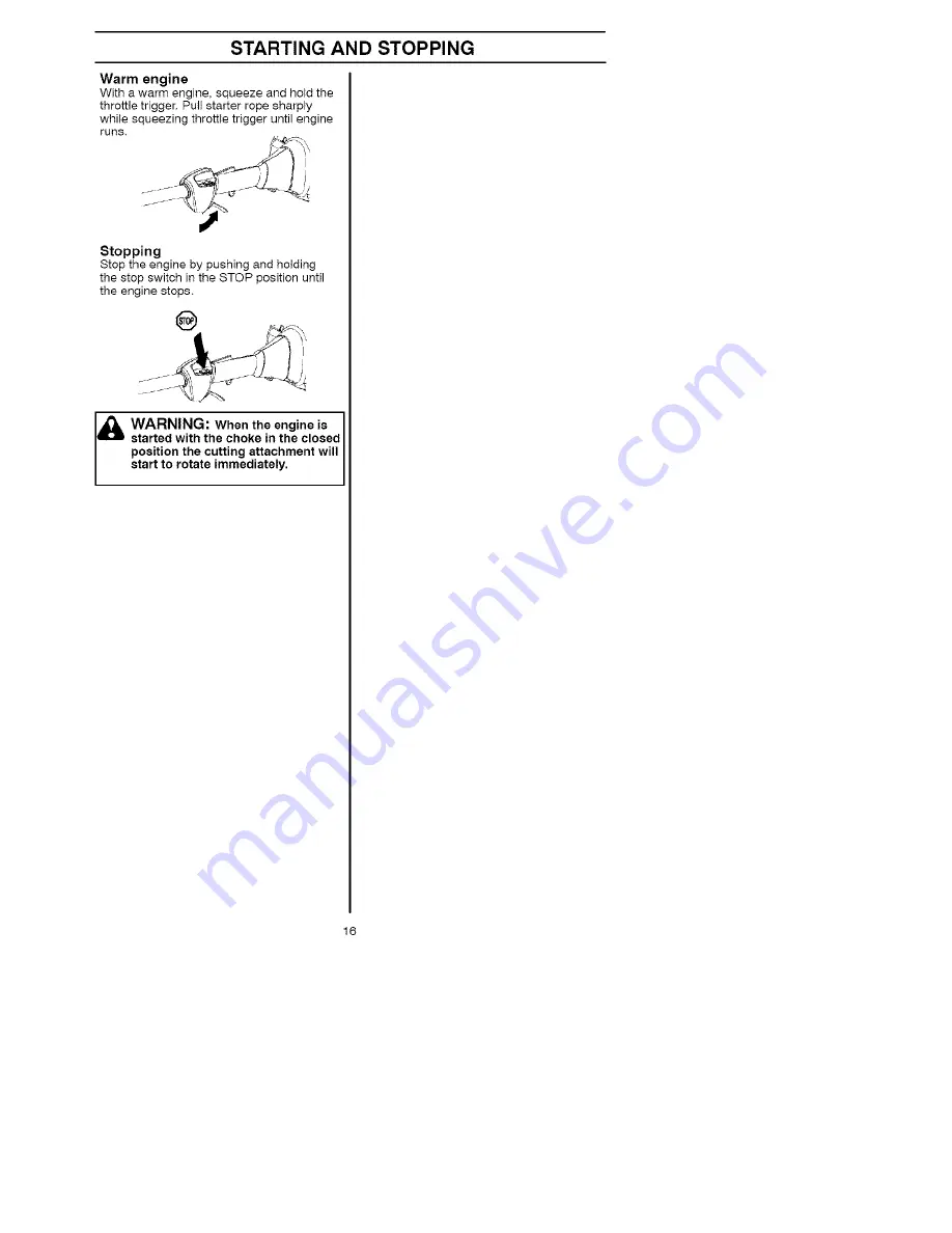 Husqvarna 125LD Operator'S Manual Download Page 16