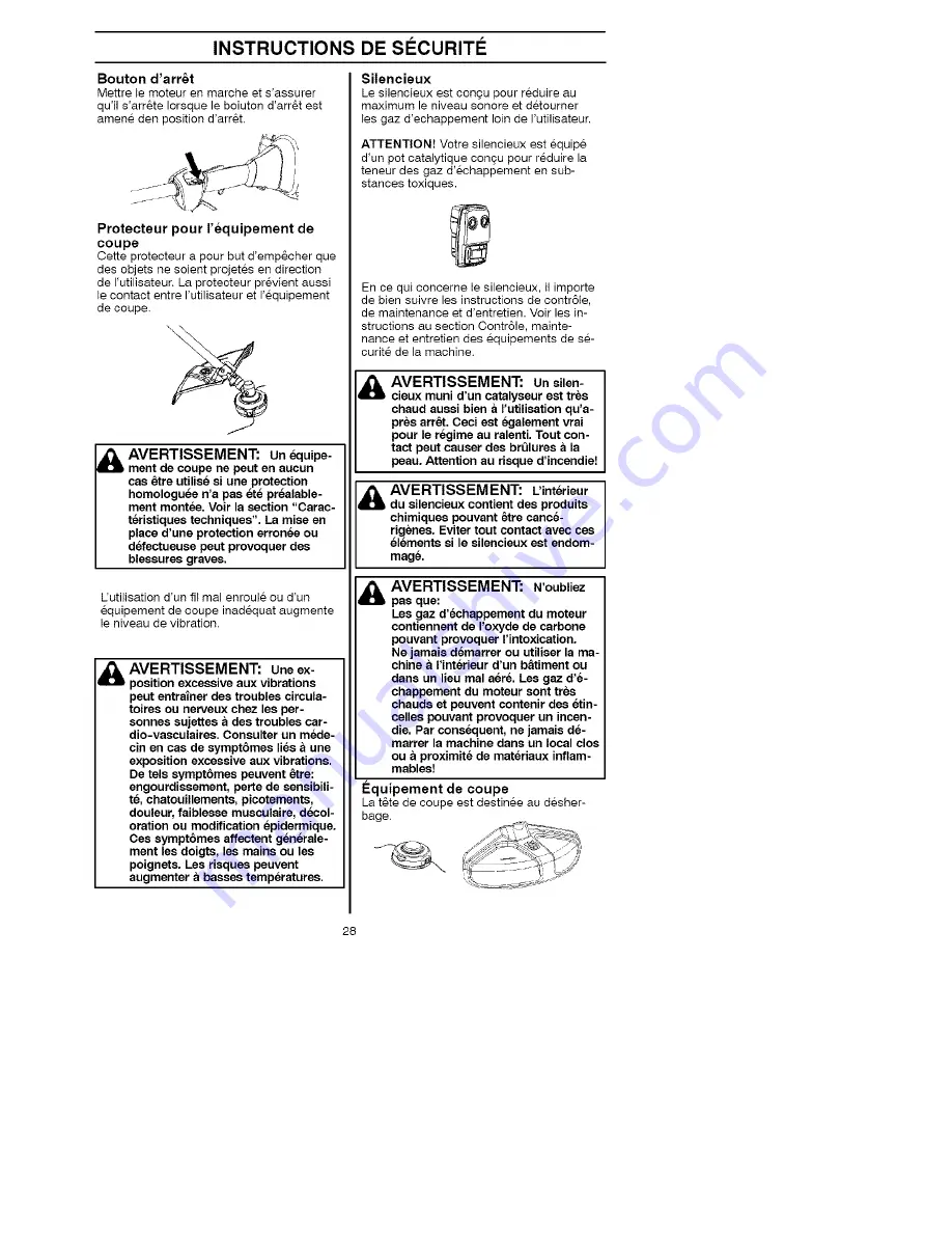 Husqvarna 125LD Operator'S Manual Download Page 28