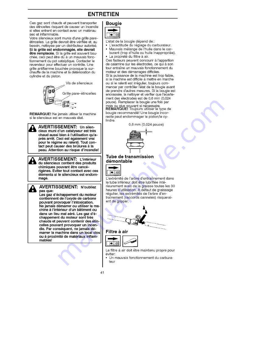 Husqvarna 125LD Operator'S Manual Download Page 41