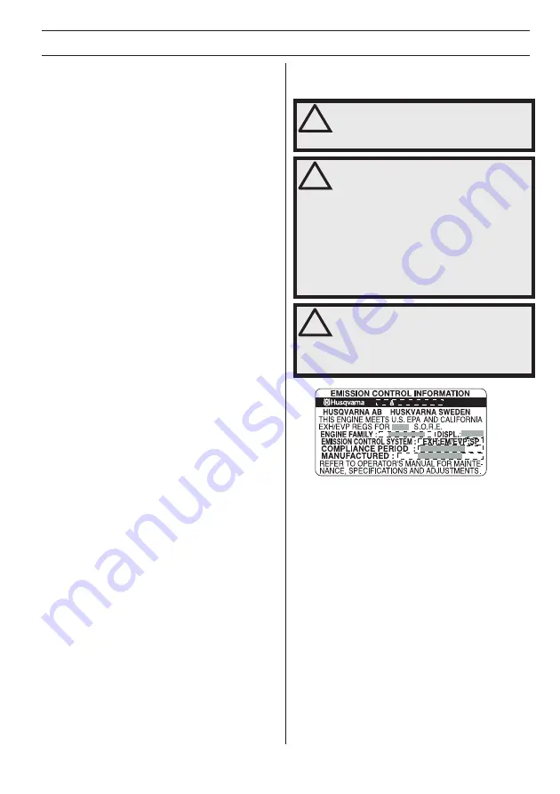 Husqvarna 130BT Operator'S Manual Download Page 3