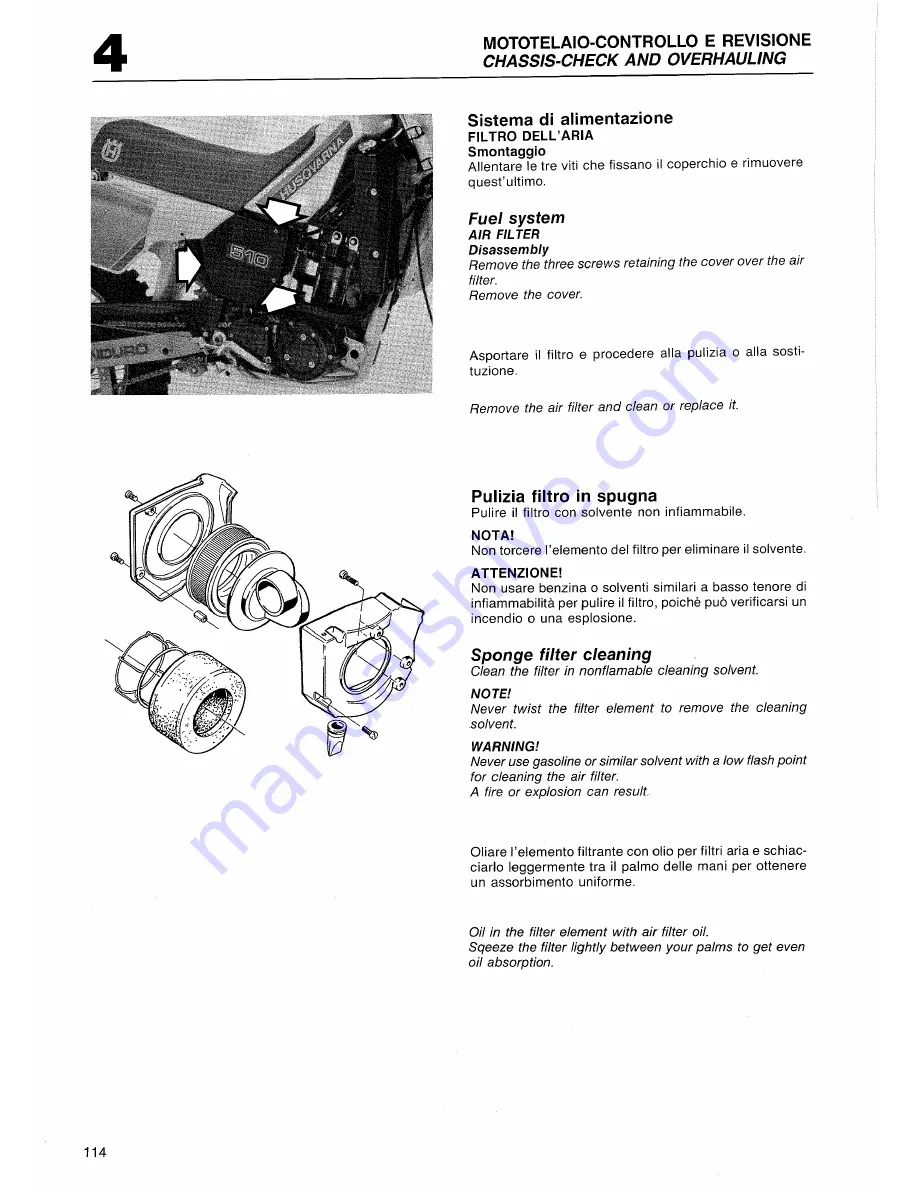 Husqvarna 1989 510 TE Скачать руководство пользователя страница 116