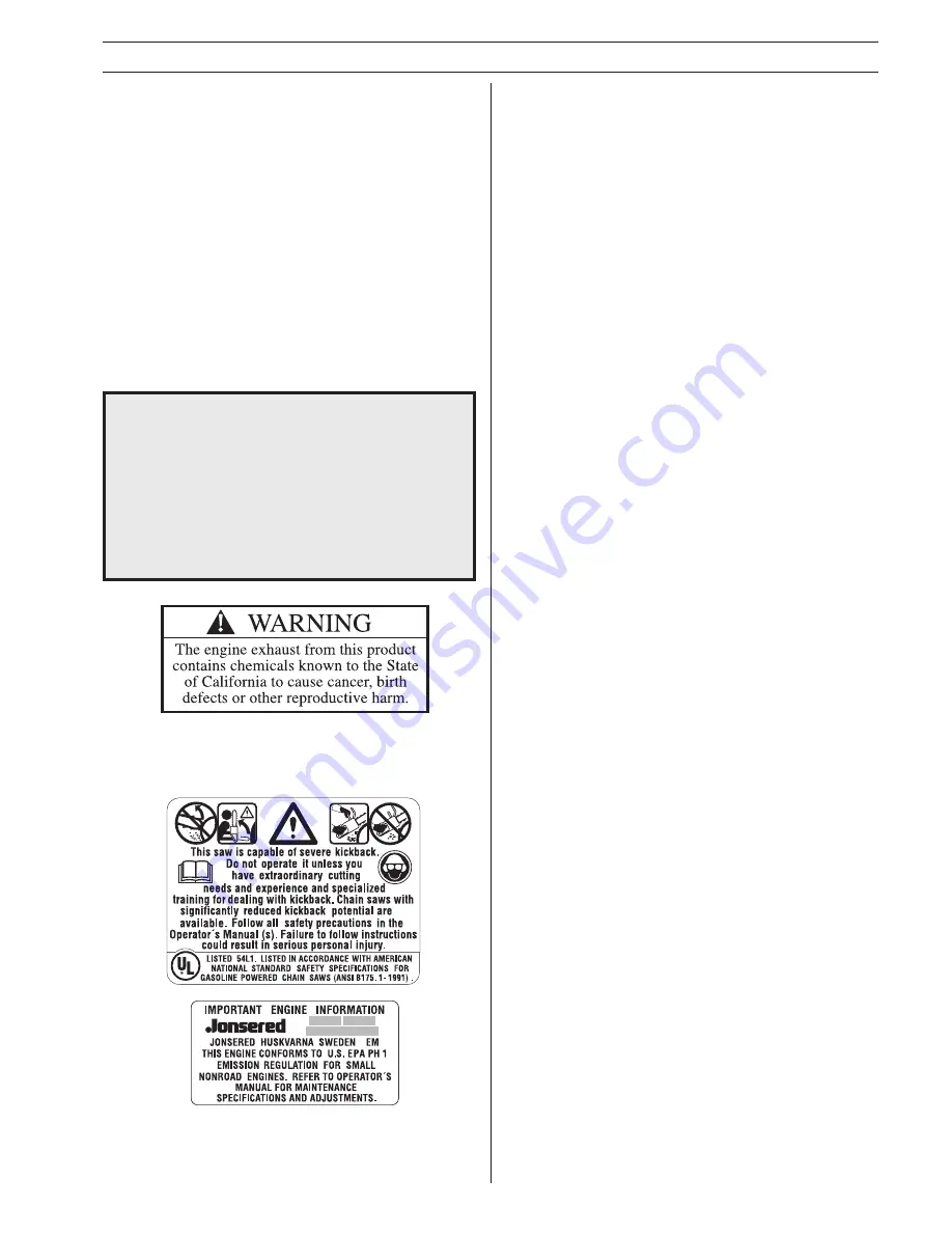 Husqvarna 2083 II Operator'S Manual Download Page 3