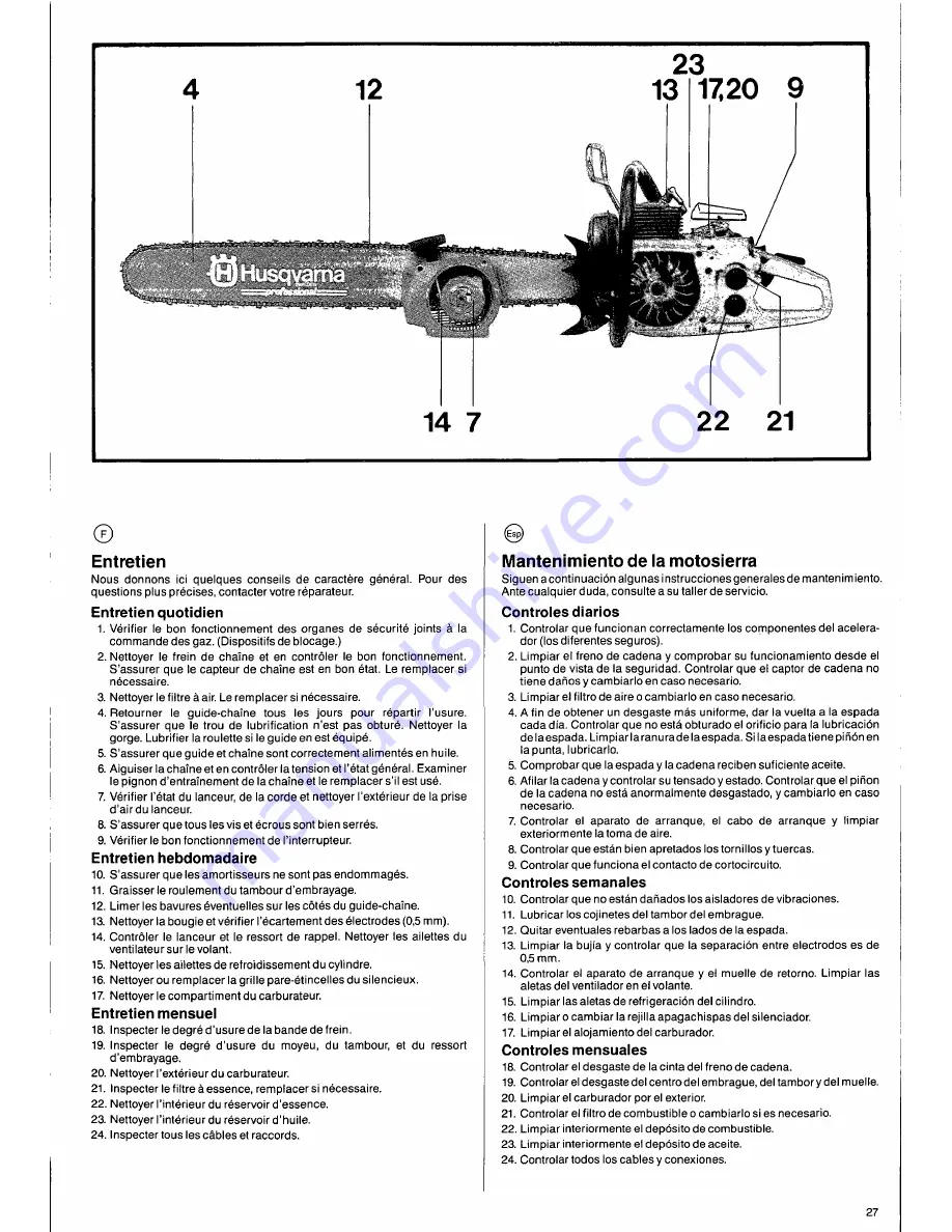 Husqvarna 2101xp Operator'S Manual Download Page 27