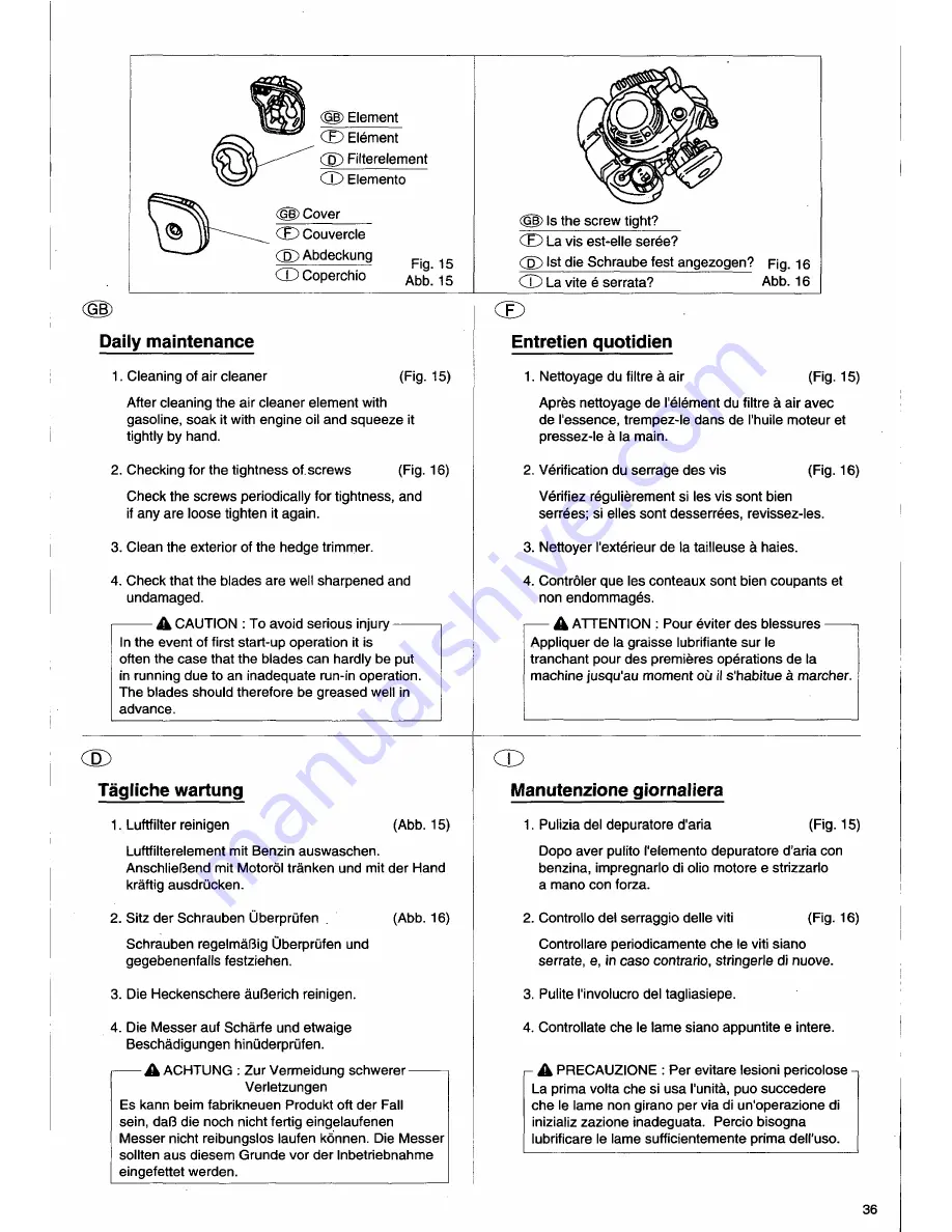 Husqvarna 26H Operator'S Manual Download Page 37