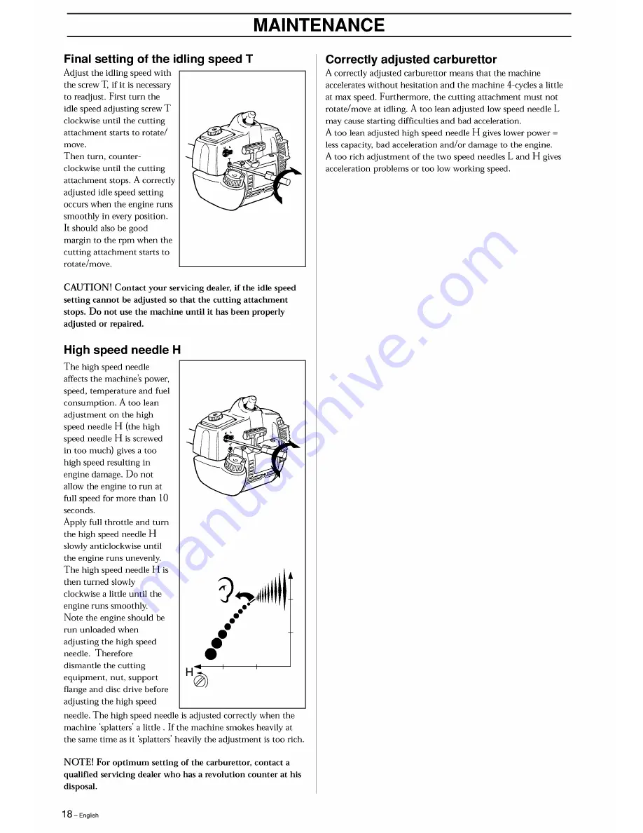 Husqvarna 325L X Series Operator'S Manual Download Page 18