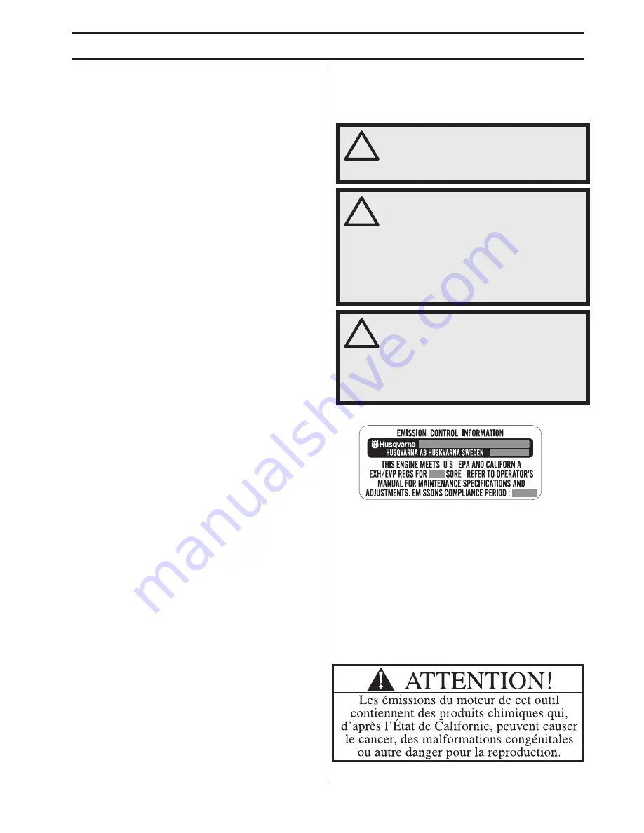 Husqvarna 327HDA65X Series Operator'S Manual Download Page 3