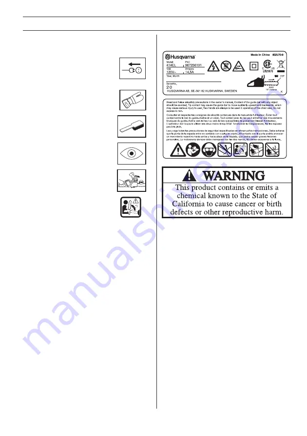 Husqvarna 414 EL Скачать руководство пользователя страница 7