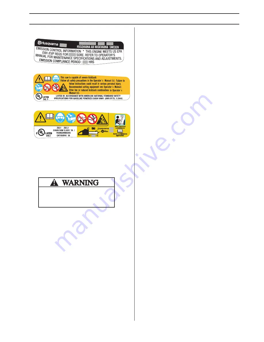 Husqvarna 445 Operator'S Manual Download Page 3