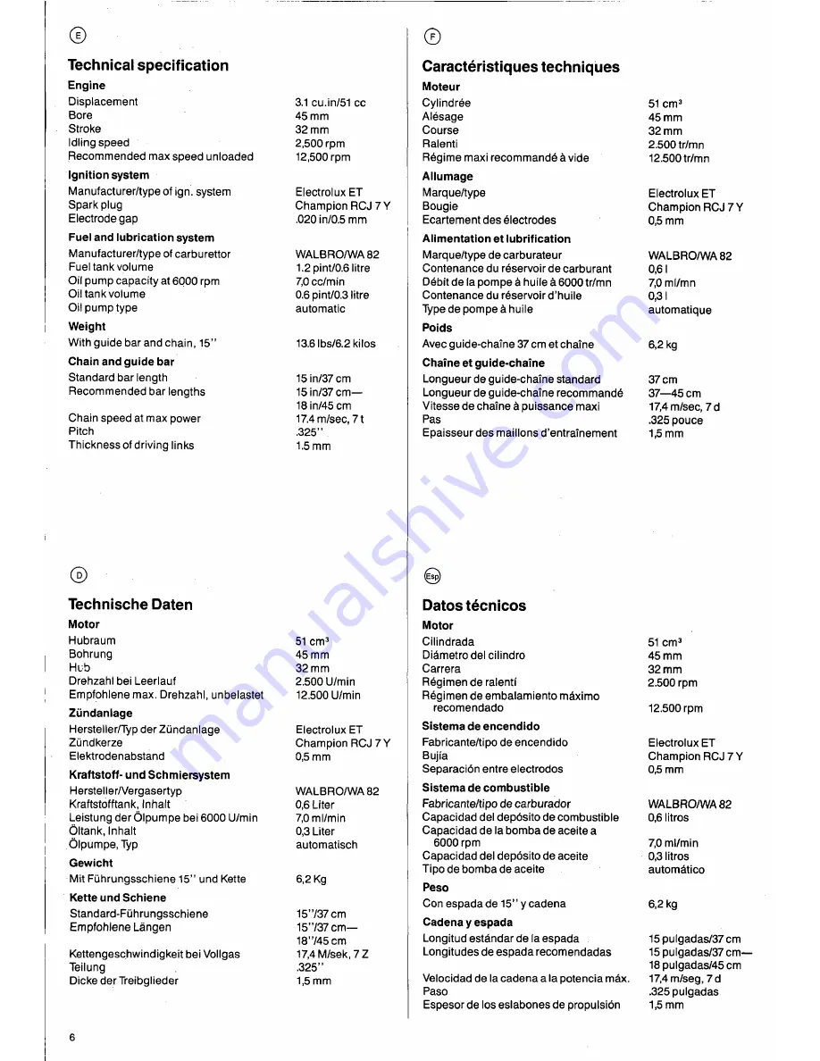 Husqvarna 50 Special Operator'S Manual Download Page 6