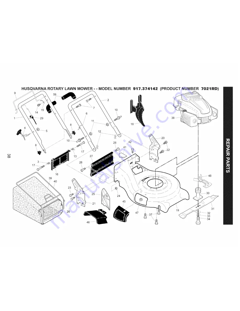 Husqvarna 7021RD Owner'S Manual Download Page 38