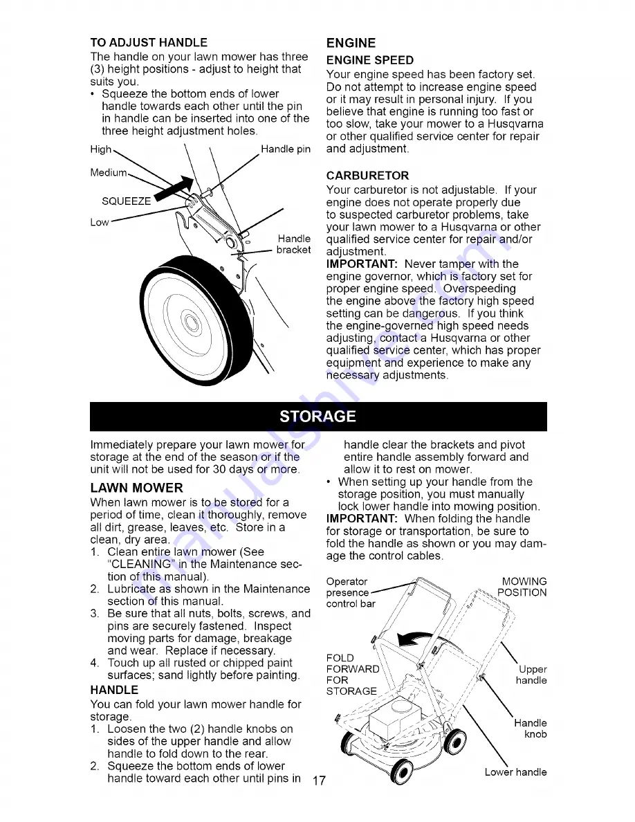 Husqvarna 917.374461 Owner'S Manual Download Page 17